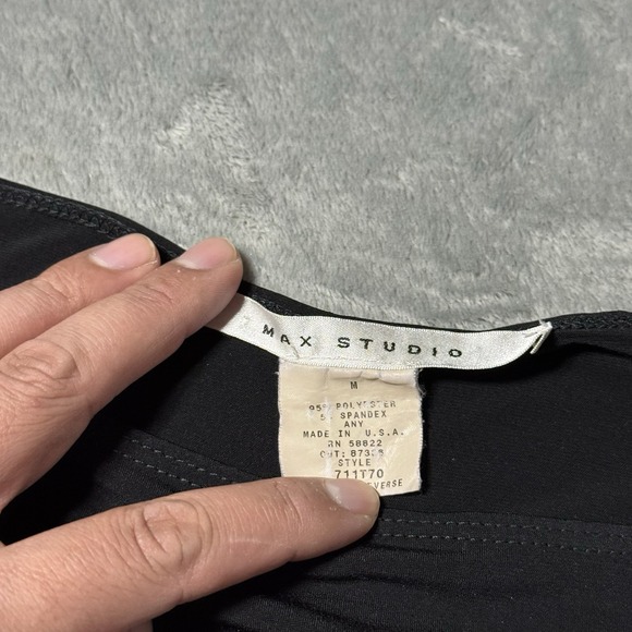 VTG 90s Max Studio Ruched Sides Tanktop Size M Grunge Goth Y2K - Picture 2 of 5